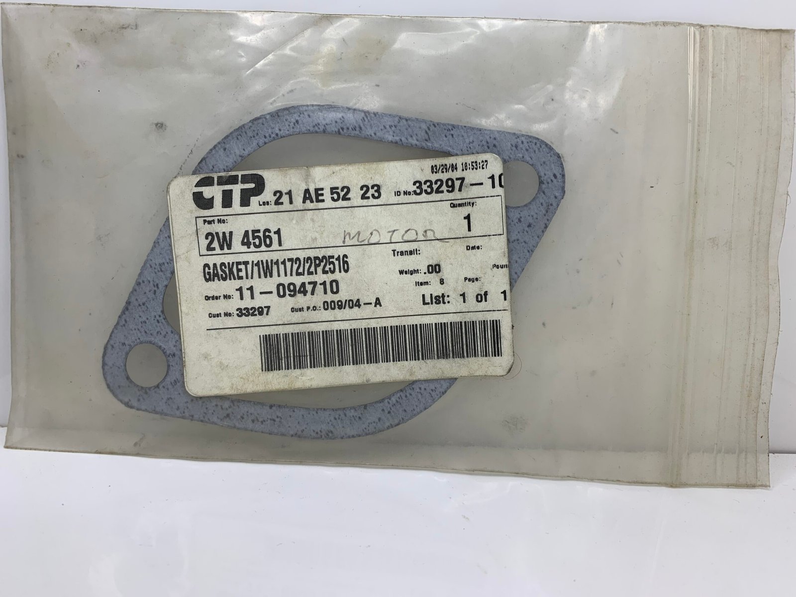 2W4561 GASKET CTP Original para Maquinaria Pesada