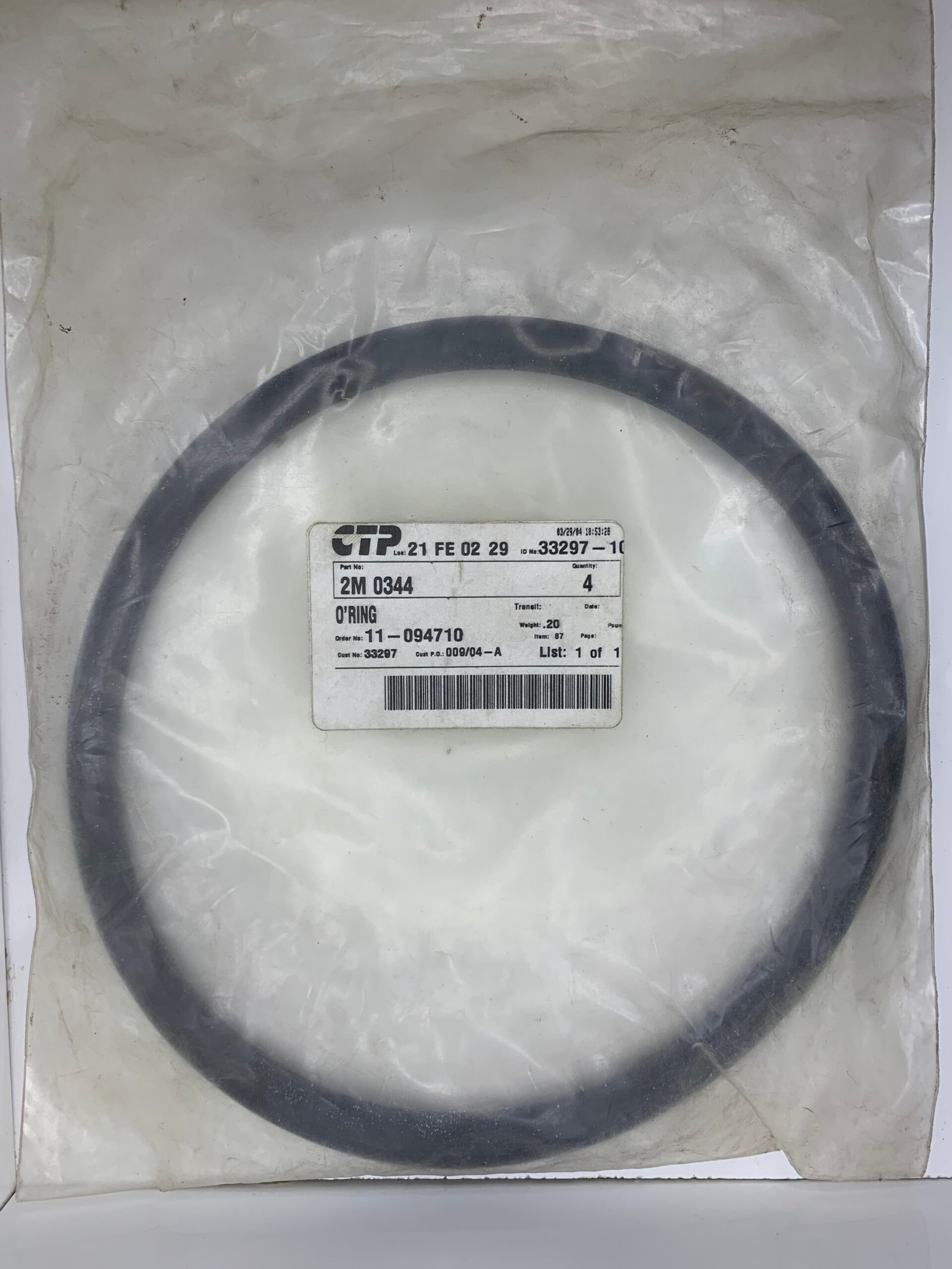 2M0344 O-RING CTP original para maquinaria pesada